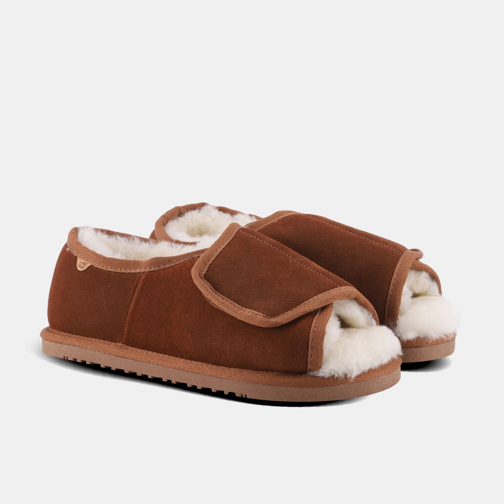 Open toe best sale sheepskin slippers