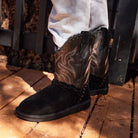 LaMO Wrangler western boot in black suede